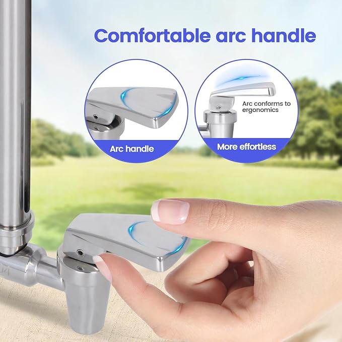 304 Stainless Steel Sight Glass Spigot, Compatible with Universal Gravity-Fed Water Filtration Systems, Clear Water Level View, Stainless Steel Handle