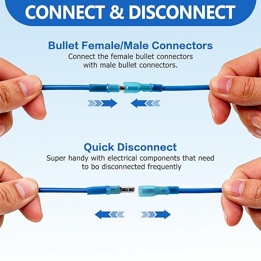 320PCS Heat Shrink Bullet Connectors for Wiring, Male and Female Bullet Wire Connectors, Insulated Waterproof Wire Connectors, Marine Grade Electrical Connectors for Automotive Boat Wiring 22-10 AWG