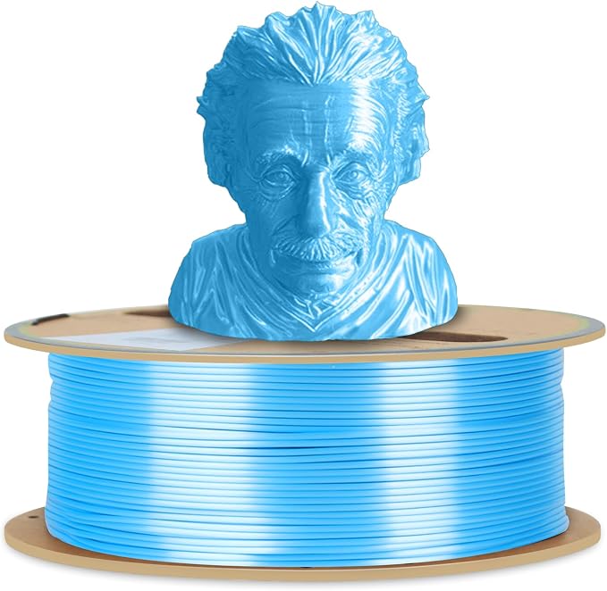 YOUSU Silk Blue PLA 3D Printer Filament 1.75 mm 1KG 2.2 LBS Spool 3D Printing Material Shine Silky Shiny Metallic Metal PLA Filament.
