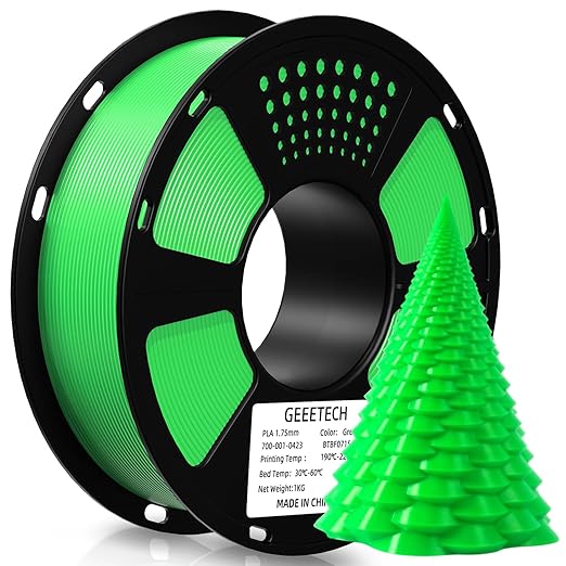 Geeetech Green PLA Filament 1.75mm, PLA 3D Printer Filament 1kg Spool(2.2lbs) Dimensional Accuracy +/- 0.02 mm, 3D Printing Filament Fits for Most FDM 3D Printers
