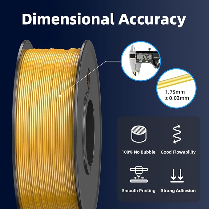 PLA 3D Printer Filament Bundle, PLA Filament 1.75mm, 250g Spool, 8 Rolls, 2kg in Total Black/White/Red/Yellow/Pink/Blue/Orange/Green