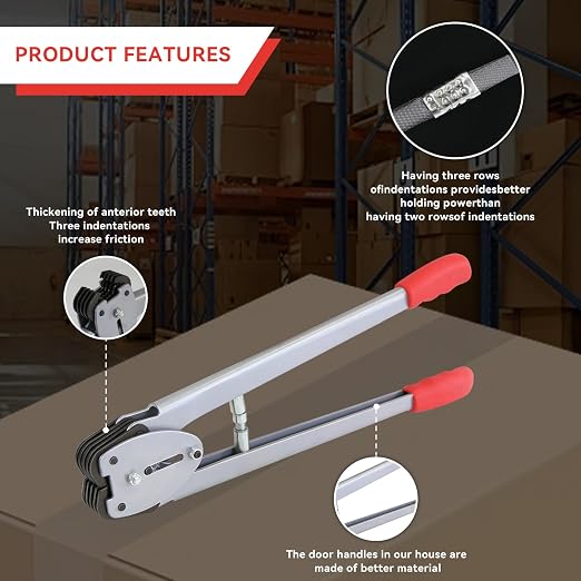 Banding Strapping Kit with 1/2" x3600 ft Polypropylene (PP) Band 300 Metal Seals 100 Plastic Edge Protectors Tensioner Sealer Tool Glove for Pallet Box Packaging
