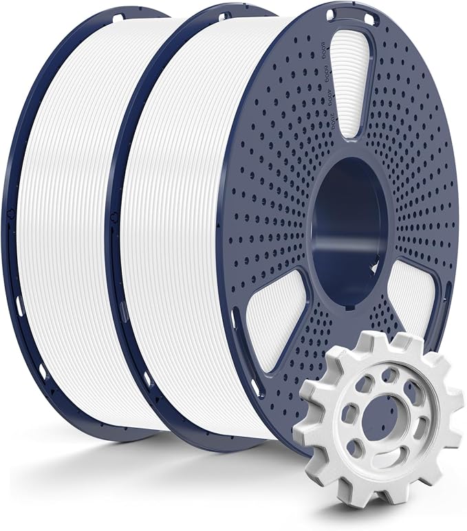 SUNLU High Speed PETG Filament 1.75mm Bundle, Less Stringing PETG 3D Printer Filament, 2kg in Total, 1kg per Spool, 2 Pack, White+White