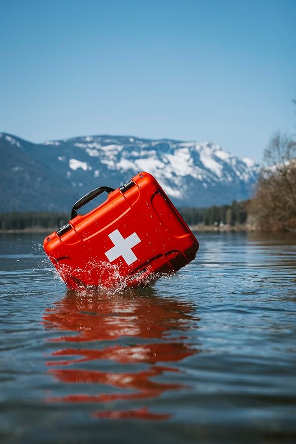 NANUK 920 Waterproof First Aid Box Empty – Durable, Medical First Aid Organizer Case, IP67-Rated, Dustproof, Impact-Resistant, and Floats (15" x 10.5" x 6.2") – Red | IP67 Waterproof and Dustproof, Floats, Interior 15 X 10.5 X 6.2 in, Nk-7 Resin Shell,...