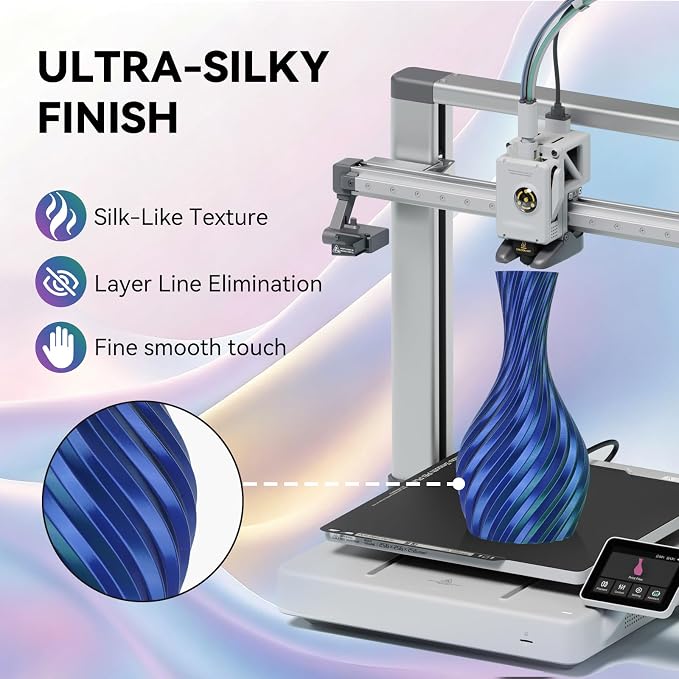 Kingroon PLA Filament, Multicolor Silk PLA Filament, Tri Color 3D Printer Filament, 1.75 mm, Dimensional Accuracy +/- 0.03 mm, 10kg Spool(22lbs) 10 Rolls, 10 Different Multicolor Filaments