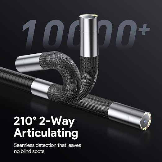 DEPSTECH DS650 210° Two-Way Articulating Borescope Tool, Industrial Endoscope Camera with Lights, 0.24in Slim Probe, DS520 50FT Sewer Inspection Camera,DEPSTECH 1080P Dual Lens Endoscope