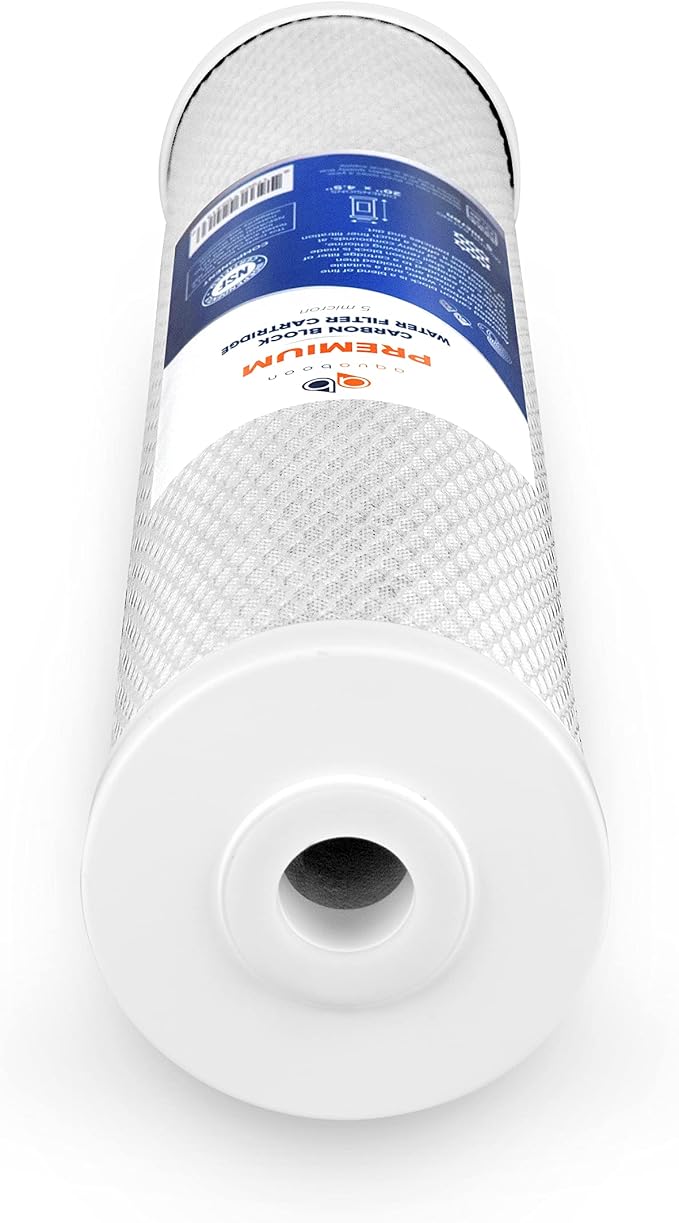 Aquaboon 5 Micron 20 x 4.5 Whole House Water Filter Replacement Cartridge Carbon Block Chlorine Reduction for 1-Stage Water Filtration System 1 Pack