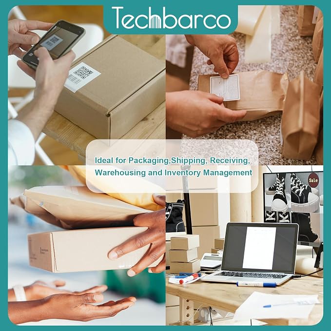Industrial Thermal Transfer Labels, 2 x 1 Inches, 3 Inch Core, 5,100 Labels/Roll- 1 Rolls/Case, Perforated, Ribbon Required, for Thermal Transfer Printers