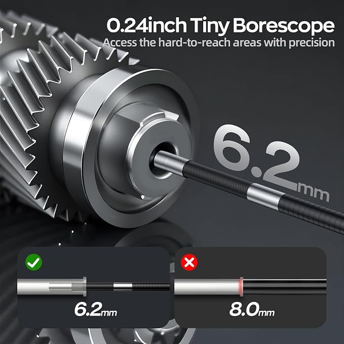 3.9mm Ultra Thin Borescope & 7'' IPS Two-Way Articulating Borescope