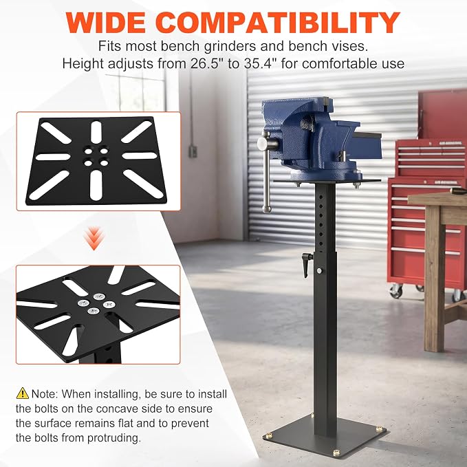 SPARKWHIZ Bench Grinder Stand Heavy-Duty, Adjustment Bench Grinder Mount Compatible with Most Bench Grinders and Vises