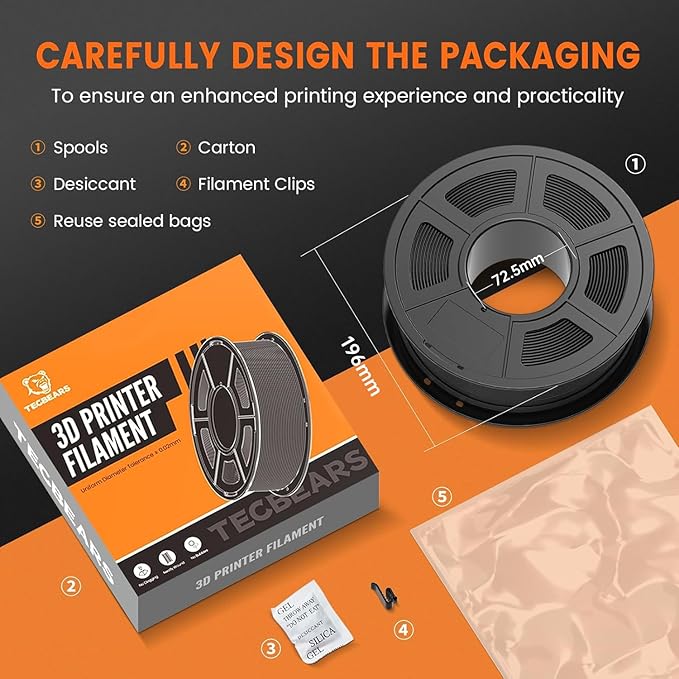 PETG Filament 1.75mm 1KG, 3D Printer Filament PETG Purple, Strong Toughness, Dimensional Accuracy ±0.02mm, Purple