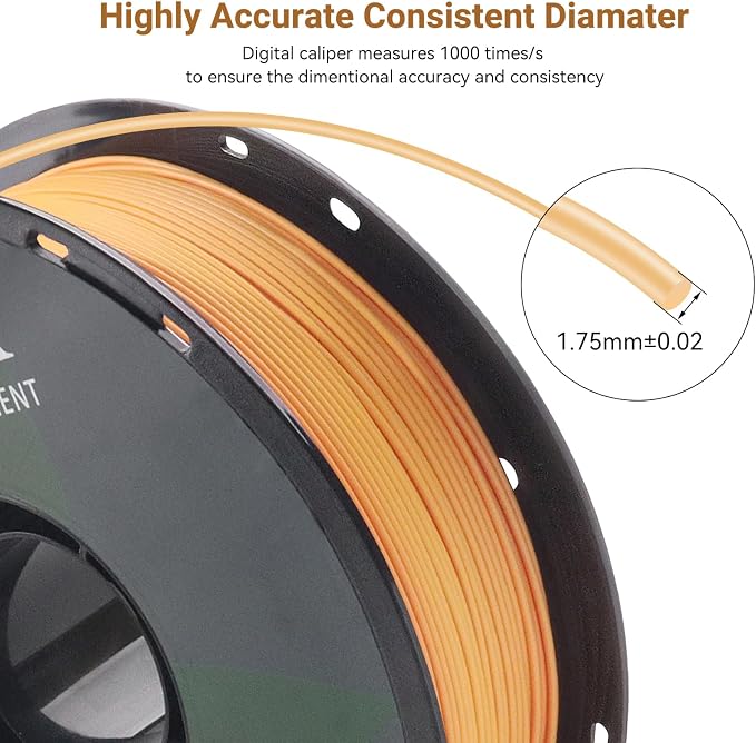 Matte Rainbow PLA 3D Printer Filament, 1.75mm, 1KG Spool (2.2lbs),Gradient Filament for Most FDM 3D Printers, Autumn Orange