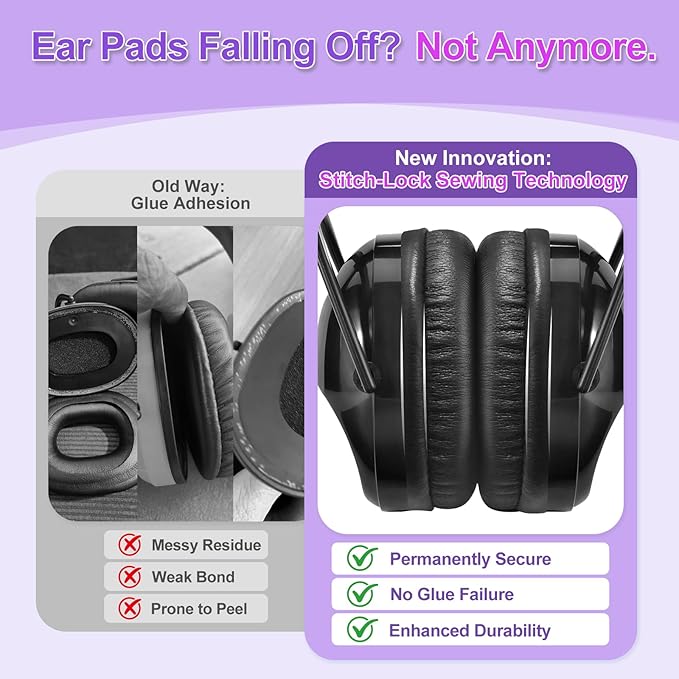 ZOHAN Kids Ear Protection 2 Pack, 25dB NRR Noise Cancelling Headphones for Kids, with Pillowy Pads, for Monster Truck, School, Autism, Sensory, Fireworks, Concerts, Events (Black+Black)