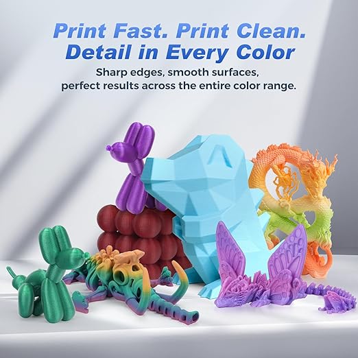 FLASHFORGE Rapid PLA Filament 1.75mm Rainbow Corals, 500mm/s High Speed Printing, 3D Printer Filament 1kg Spool, Dimensional Accuracy +/- 0.02mm, Enjoy Exceptional Print Quality