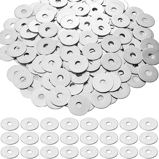 Hotop 200 Pieces Stainless Steel Fender Washers 18-8 Stainless Steel Flat Washer (3/8" X 1-1/2")