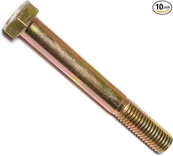 Hard-To-Find Fastener Grade 8 Hex Cap Coarse Large Bolts, Bulk Pack, Steel Hex Bolts for Construction, Home Improvement, 5/8-11 x 5, Pack of 10