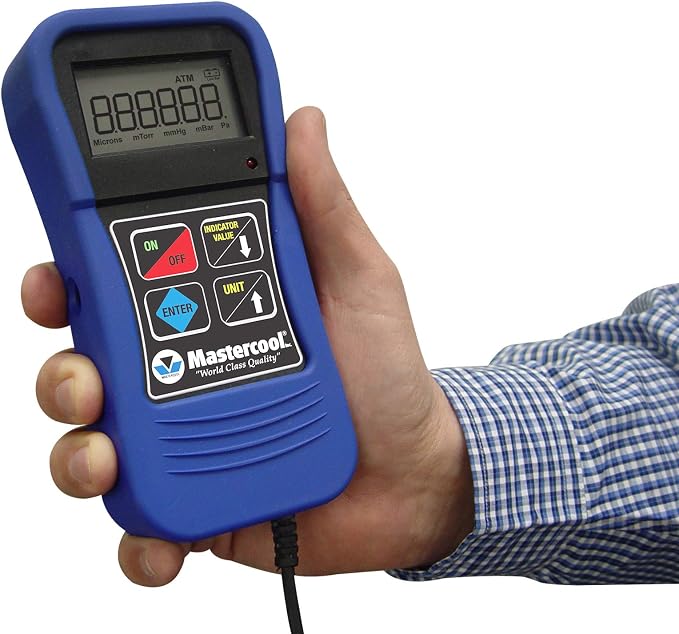 Mastercool (98061 Blue Digital Vacuum Gauge with Blow Molded Case