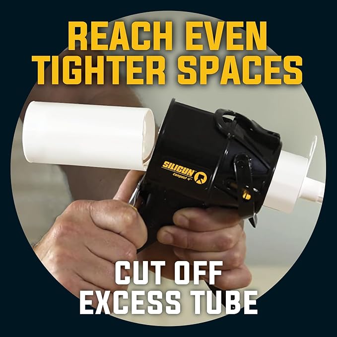 SILIGUN™ Gen-3 Compact Caulking Gun - No Drip Caulk Gun - Patented Design - Lightweight ABS Frame - Works with All 10 oz Tubes (6 PCS)