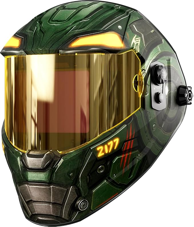 ANDELI Digitally Control Lens Auto Darkening Welding Helmet&5 PCS Large Viewing Screen Outer Replacement Lens and 2 Pcs Inner Replacement Lens