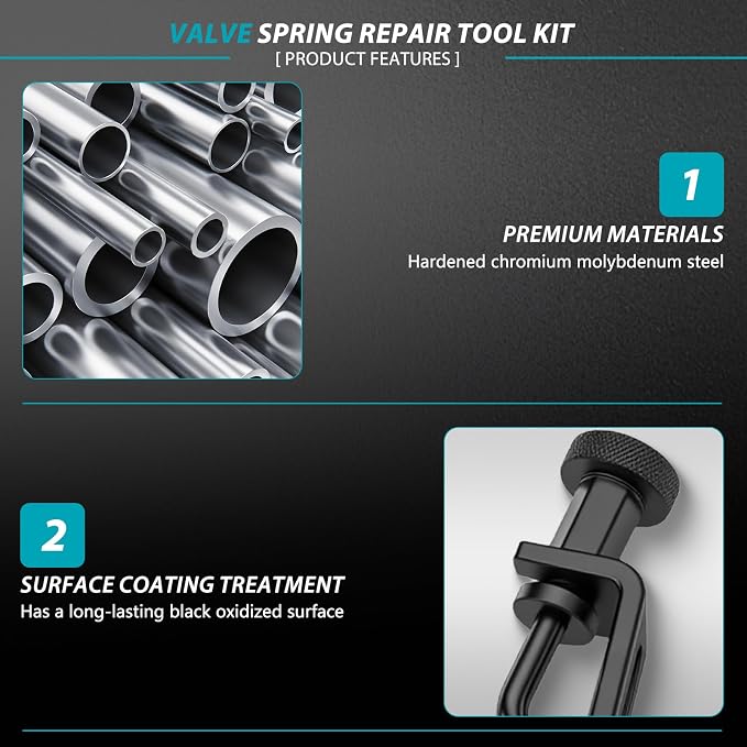 Timing Belt Tools Set Fits for Ford 4.6L, 5.4L 6.8L 3V Engines, Including Cam Phaser Holder Tool, Timing Chain Locking Wedge Tool, Valve Spring Compressor Tool, Crankshaft Positioning Pulley Bolt Tool
