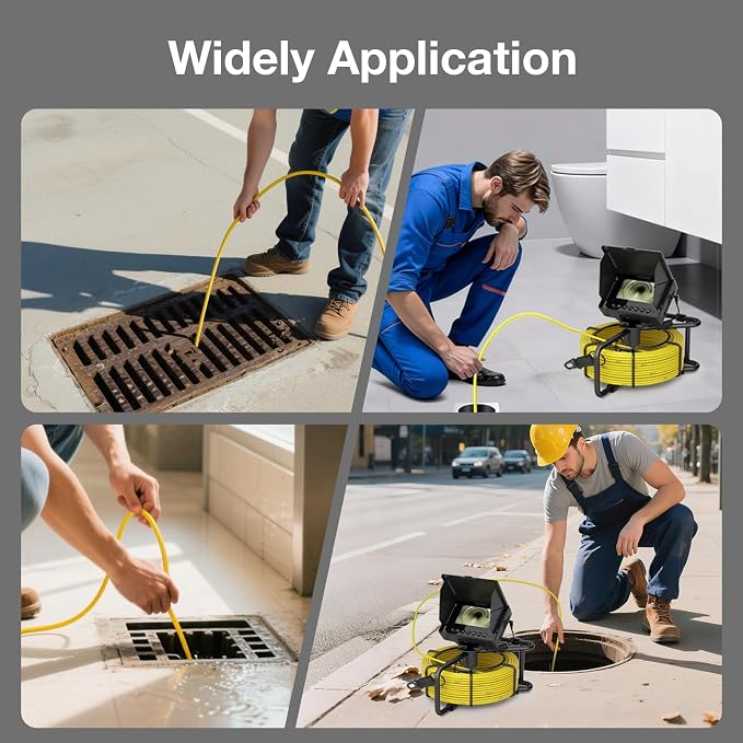 Sewer Camera 100 FT, 4.3" HD Screen, 23mm Industrial Endoscope with Light,32GB Card, Portable Drain Camera with 8500mAh Battery,Ideal for Plumbers and Homeowners(No DVR)