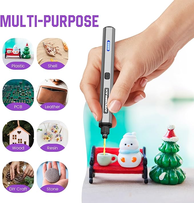 AM ARROWMAX Mini Electric Drill Pen, 13 in 1 with Aluminium case, Rechargeable, 900 RPM, Needle Vise Hand Drill Kit, 10 HSS Bits, DIY, Wood, Jewelry Making (SDS MINI)