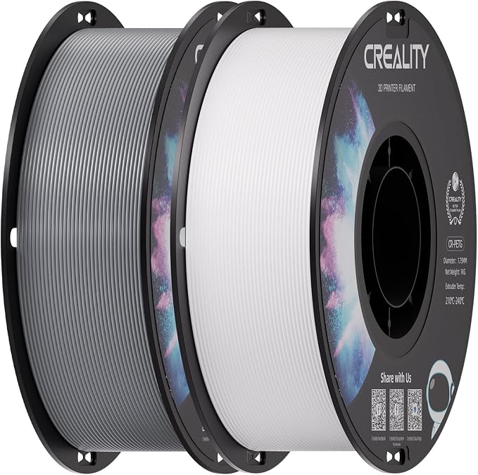 Creality PETG 3D Printer Filament 2 kg, Excellent Toughness High Precision, Odorless Non-Toxic Moistureproof, Glossy PETG Filament 1.75mm for 3D Printer