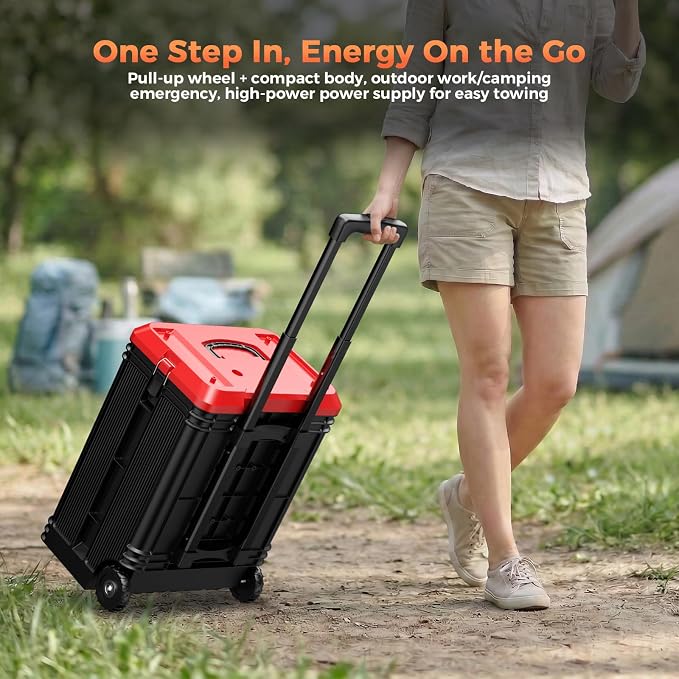 Portable Misting Fan with 30L Water Tank, 2-in-1 Rolling Mist Fan with Wheels, 30000mAh Rechargeable Battery Operated Cooling Station with Remote for Golf Cart, Patio, Camping, Outside & Travel
