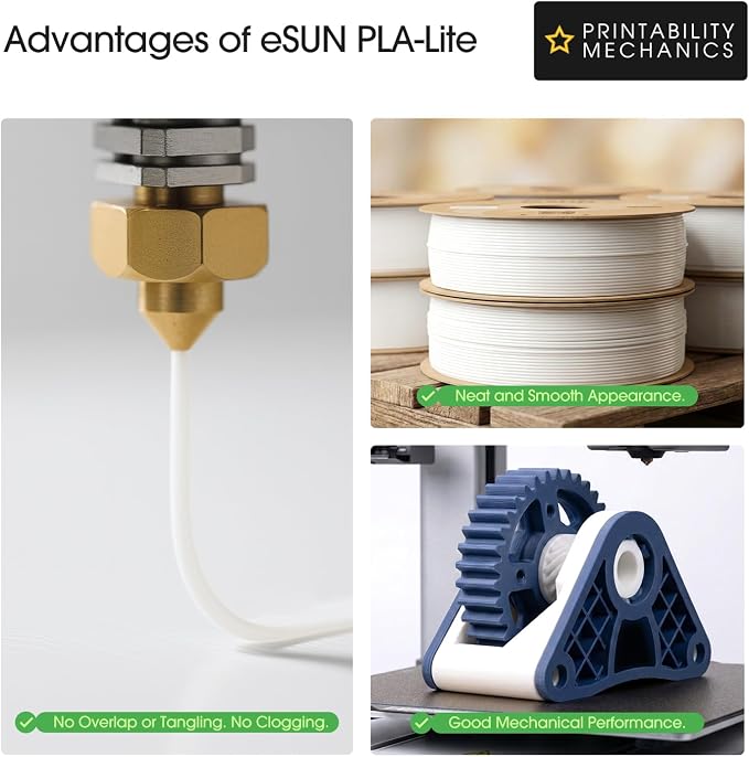 eSUN PLA Filament 1.75mm, High Toughness 3D Printer Filament Upgraded PLA Filament, Dimensional Accuracy +/- 0.03mm, 1KG per Spool, 2 Spools 3D Printing Filament, Cold White + Black