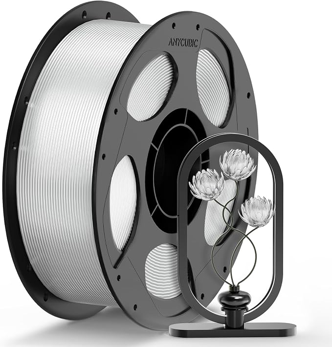 ANYCUBIC PETG Filament 1.75mm, 3D Printer Filament, Translucent and Vibrant, Dimensional Accuracy +/- 0.02mm, Print with Most FDM 3D Printers, 1KG Reusable Spool, Clear