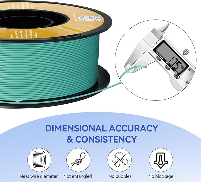 Kingroon Matte PLA Filament 1.75mm 3D Printer Filament Matte Filament 1kg Dimensional Accuracy +/- 0.02 mm (Matte Grass Green)