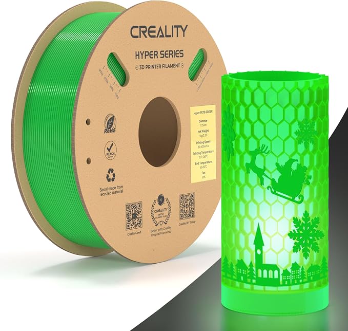 Official Creality Hyper PETG Filament 1.75mm, High Speed 600mm/s 3D Printer Filament PETG, 1kg(2.2lbs)/Spool, Dimensional Accuracy ± 0.05 mm