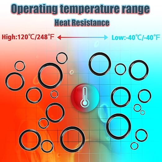 KEZE 400 Pcs Hydraulic O-Ring Flat Face Fittings 9 Size Buna-N 70A O Rings Seal Kit for Hydraulic Fitting,Cylinders,ORS/ORFS Flat Face Hydraulic Fittings (Flat Face Size 1/4"-2")