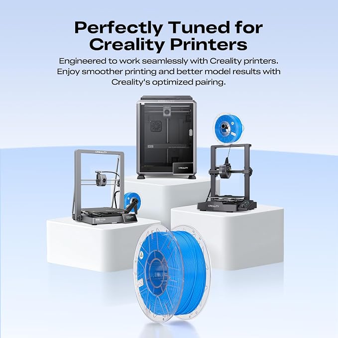 Creality Hyper PLA Filament Bundle 4KG, RFID 3D Printer Filament PLA 1.75mm for High Speed 30-600mm/s, Support CFS, Fits for Most 3D Printers (Black&White&Grey&Blue)