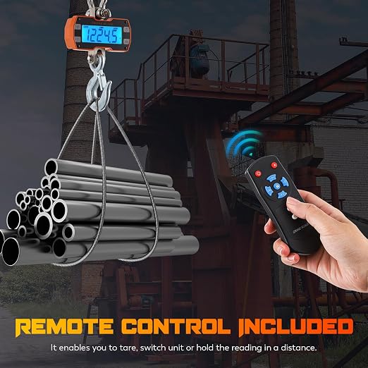 CGOLDENWALL Digital Crane Scale 4400lb Industrial Hanging Scale Handheld Hoist Scale kg lb Switchable 2000kg Wild Game Scale for Farms, Hunting and Livestock