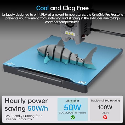 BIQU CryoGrip Pro Frostbite Cold Build Plate 235x235mm for Adventurer 5M Pro/5X/Ender 3 V3 SE/3 V2/3 S1 Pro/3 V2 Neo/3 Pro/Ender 5 Pro/Kobra 2 Pro/Neptune 3 Pro/4, Room Temperature Printing
