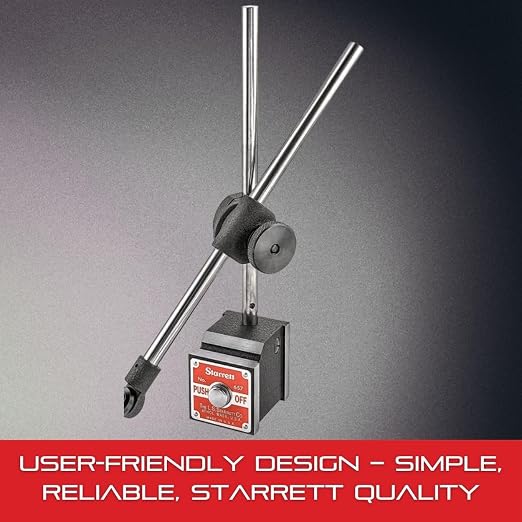 Starrett Magnetic Base Indicator Holder - Individual Component - Ideal for Woodworking and Metalworking - 3/8" Diameter, 7-7/16" Overall Length - 657G