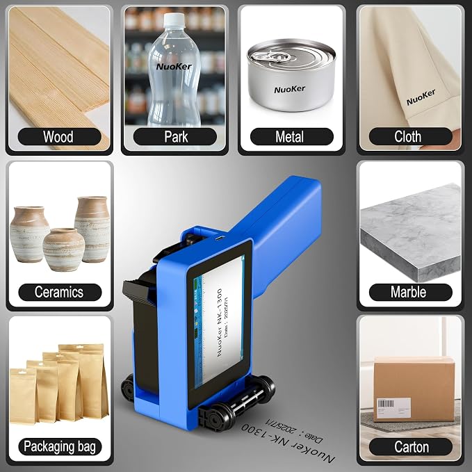 Mini Handheld Inkjet Printer | Compact, Lightweight, Weighing only 250 Grams, Measuring 6 inches high and 4 inches Wide, Using Fast Drying Waterproof Ink