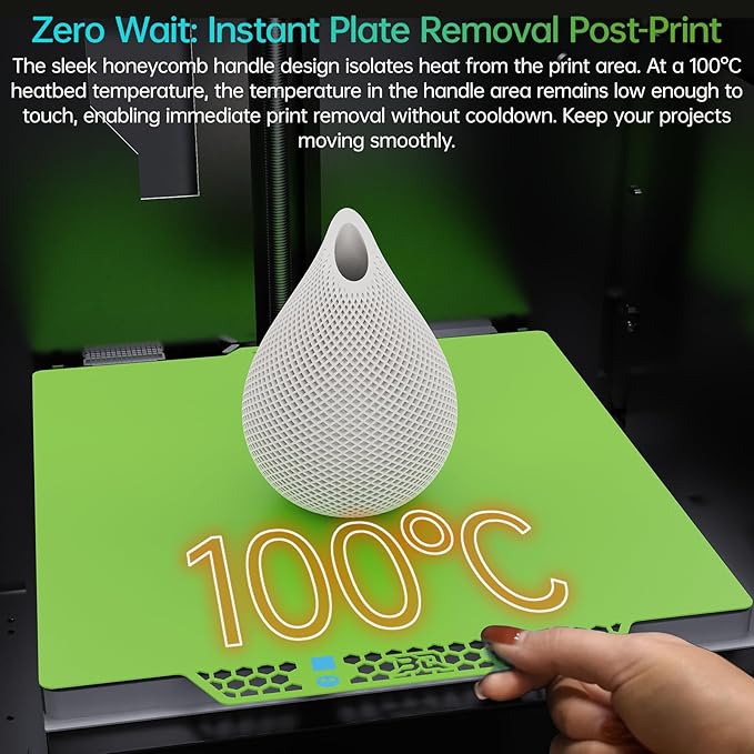 BIQU CryoGrip Pro Glacier Green Compatible with Bambu-Lab P1S/P1P/P2S/X2D/X1C/X1E/A1 3D Printers 257x257MM Panda Build Plate Double Sided Upgrade Removable Surface Platform