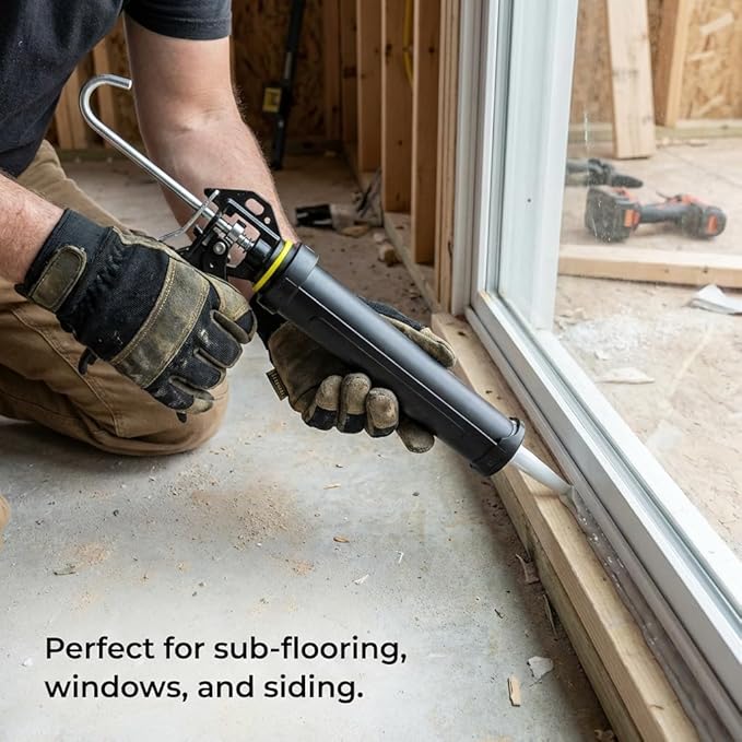 112 Series Manual Caulking Gun - 29 oz Cartridge Dispenser, 12:1Thrust Ratio, Lightweight 2.35 lbs No Drip Hand Operated Sealant & Adhesive Applicator - Professional Contractors DIY Projects