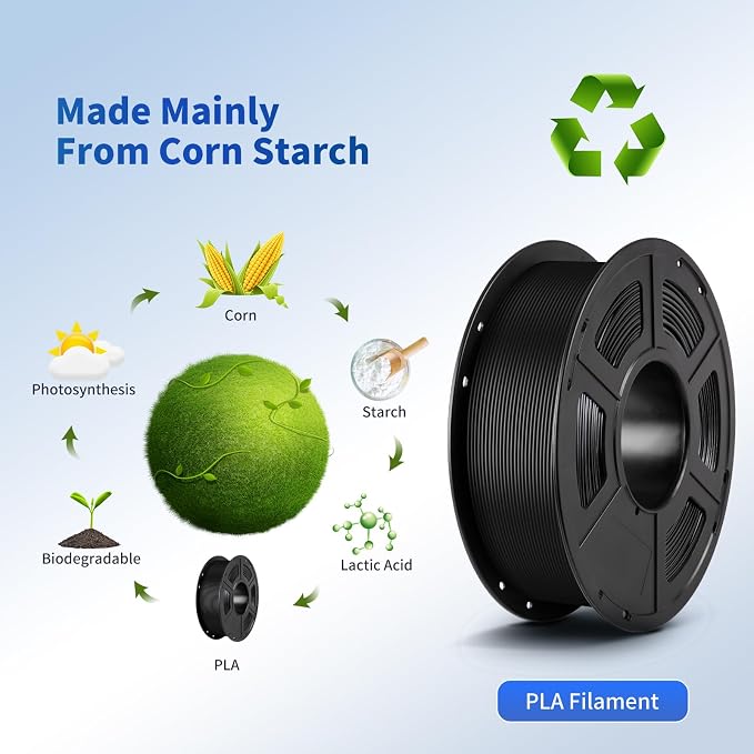 ANYCUBIC PLA Filament 1.75mm Bundle, 3D Printing PLA Filament 1.75mm Dimensional Accuracy +/- 0.02mm, 1KG Reusable Spool (2.2 lbs), 4KG Black