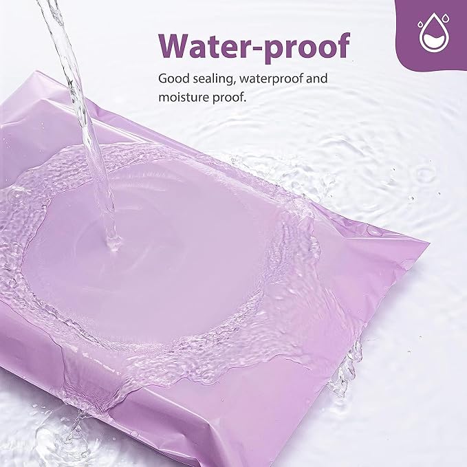 Fuxury Poly Mailers 14.5x19 Inch 400 Pcs Bulk Shipping Bags for Clothing Strong Adhesive Shipping Envelopes for Small Business Suppliers Waterproof Mailers Poly Bags Mailing Envelopes Light Purple