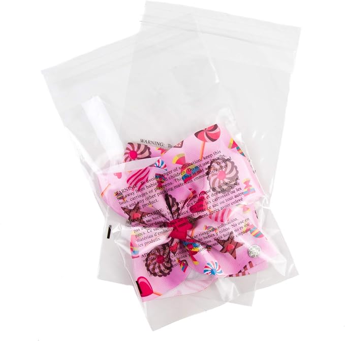 6x9 Poly Bags w Suffocation Warning - 200 Pack Clear Packaging Strong Seal