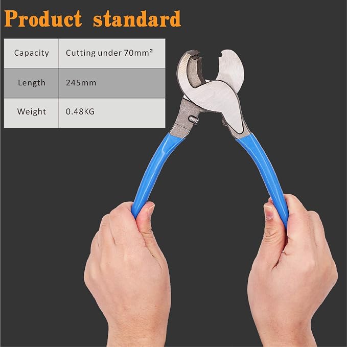 Battery Cable wire Lug Crimping Tool for AWG 8-1/0 terminals with Cable Cutter and 20PCS Tubular Ring Terminal Connectors and 20PCS 3:1 Dual Wall Adhesive Heat Shrink Tubing
