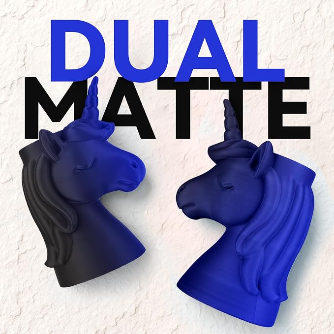 SUNLU Dual Color Matte PLA Filament 1.75mm, Matte 3D Printer PLA Filament, PLA Filament 1kg Spool (2.2lbs), Dimensional Accuracy +/- 0.02mm, Black Blue