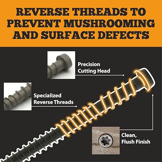 Coated Composite Deck Screws #10 x 2, Self Tapping Wood Screws and Deck Screws with Torx T20 Star Drive, Type 17 Point, Flat Head, 1 Free Bit Included (Dark Brown, 350), by YYL FASTENER