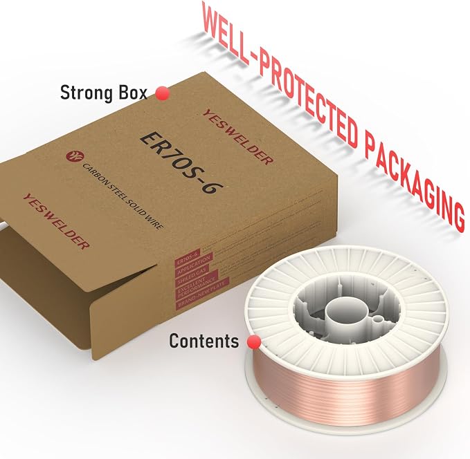 YESWELDER Carbon Steel Mig Solid Wire ER70S-6 .035-Diameter 44-Pound Spool Welding Wire