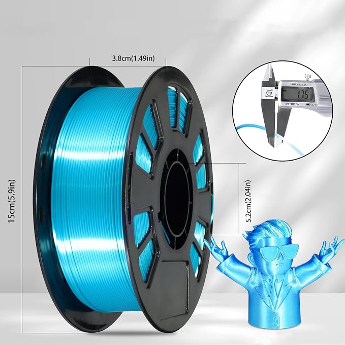 Silk PLA 3D Printer Filament 1.75mm Filajoy3D 3D Printing Filament 250g Dimensional Accuracy +/- 0.03mm for Most FDM 3D Printers