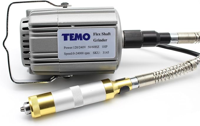 TEMO Heavy Duty Grinder Polishing Rotary Tool with Foot Pedal and Flexible Shaft, 5/32 inch chuck