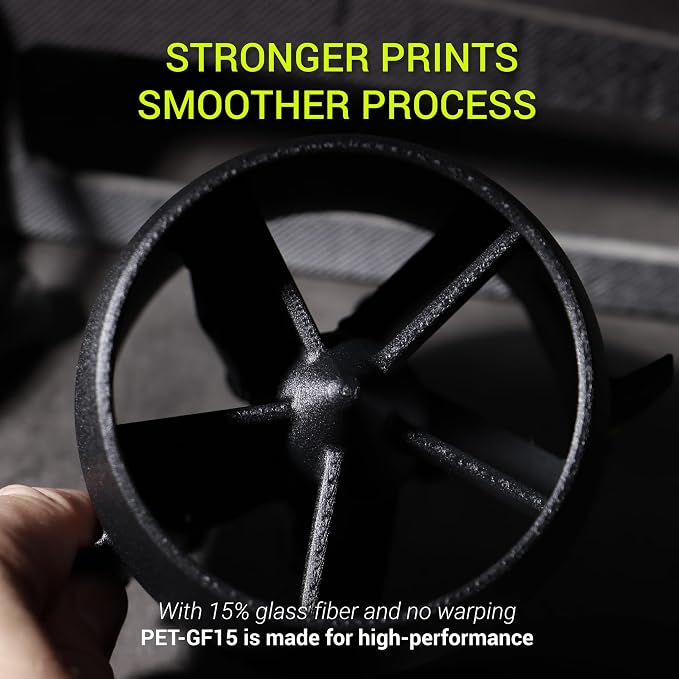 Polymaker Fiberon Red PET-GF15 3D Printer Filament 1.75mm 1KG, 15% Glass Fiber Reinforced, High Strength & Heat Resistance, Ideal for Automotive, Industrial & Functional Parts, AMS Compatible